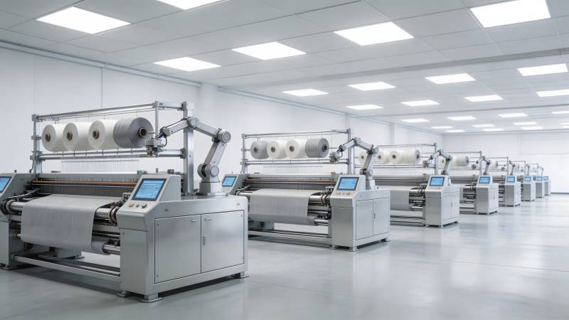 现代化纺织车间图片