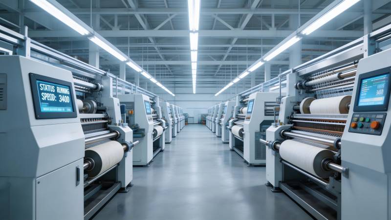 现代化纺织车间图片