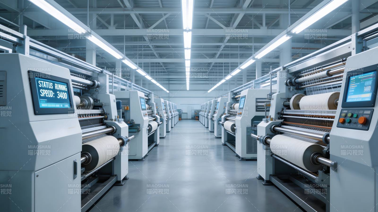 现代化纺织车间图片