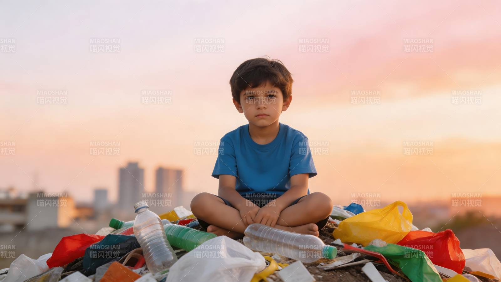 垃圾堆上的孩子图片