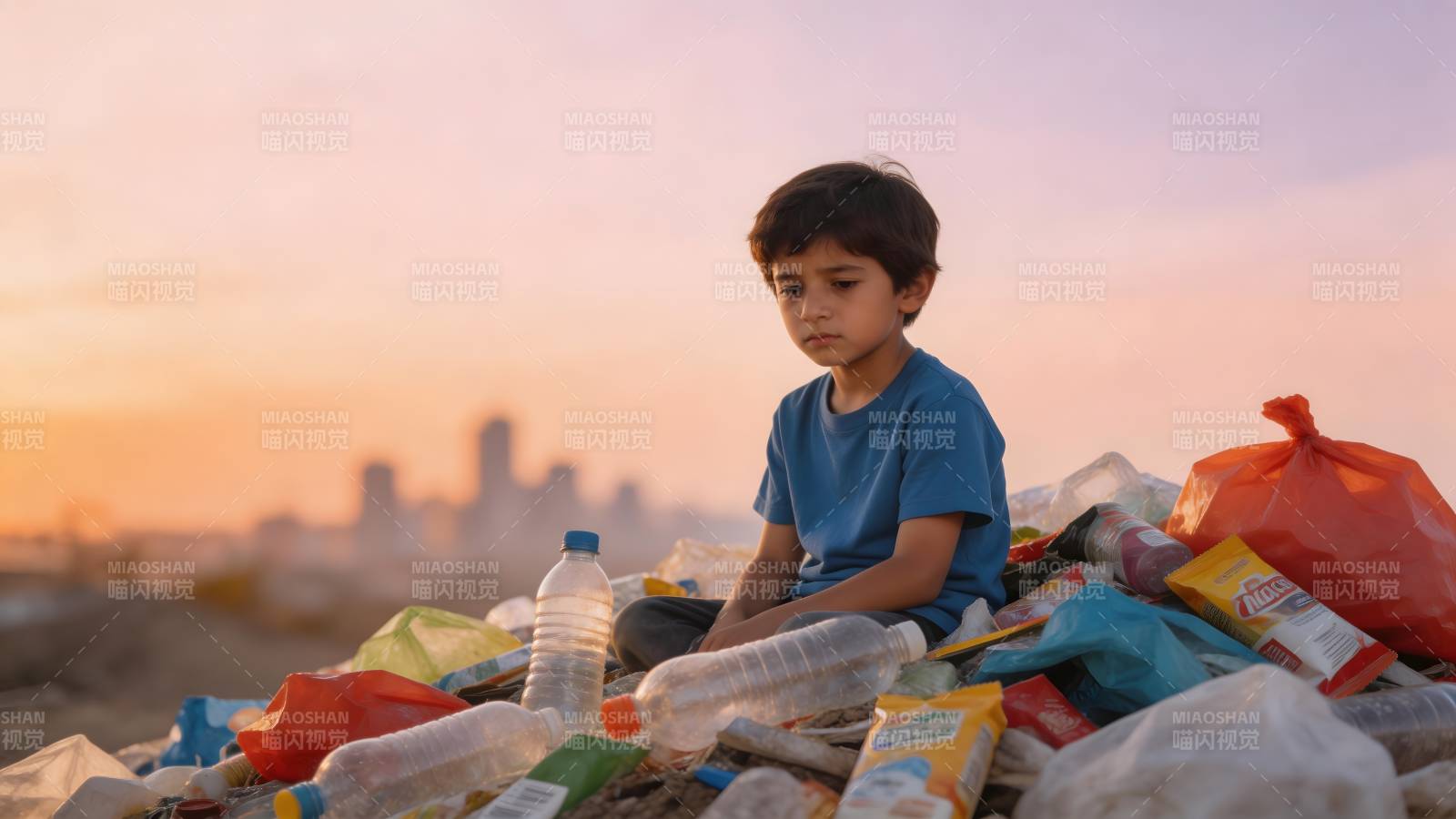 童心与垃圾共存图片