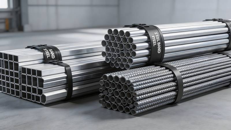 金属管材堆放展示图片