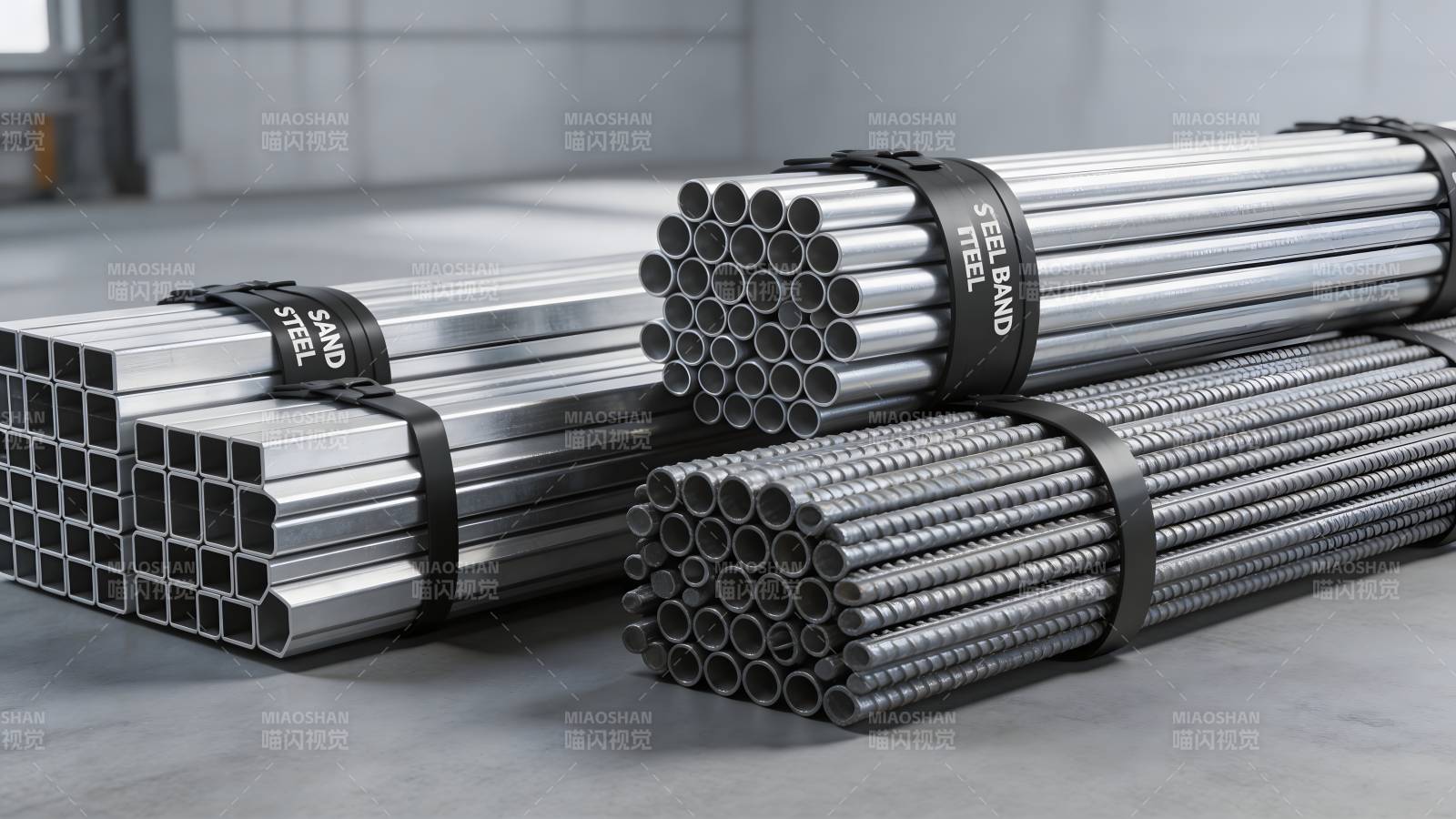 金属管材堆放展示图片