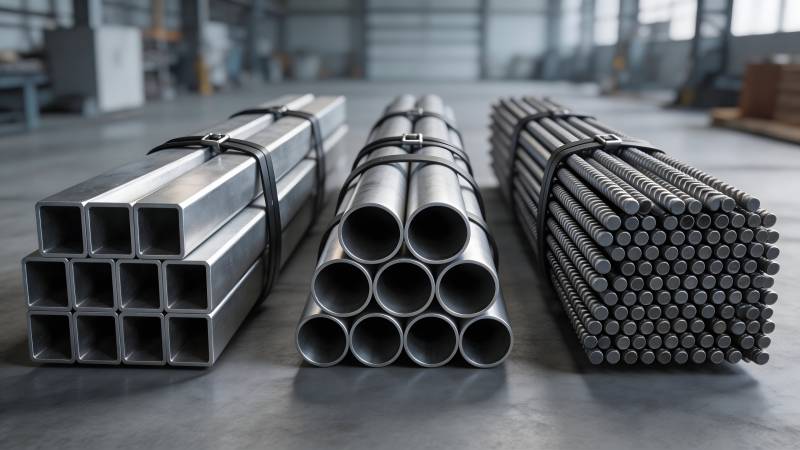 金属管材整齐排列图片