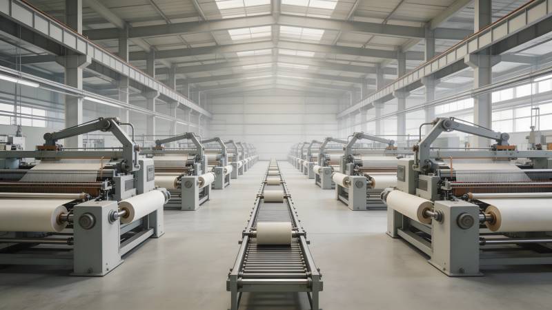 现代化纺织车间图片