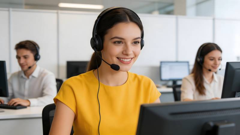 客服中心微笑服务图片