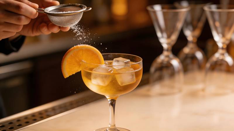 调酒师撒糖粉图片