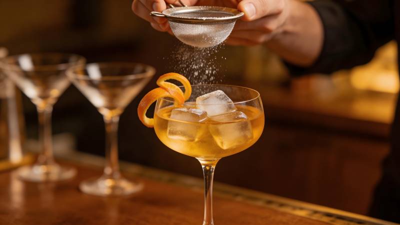 调酒师撒糖粉图片