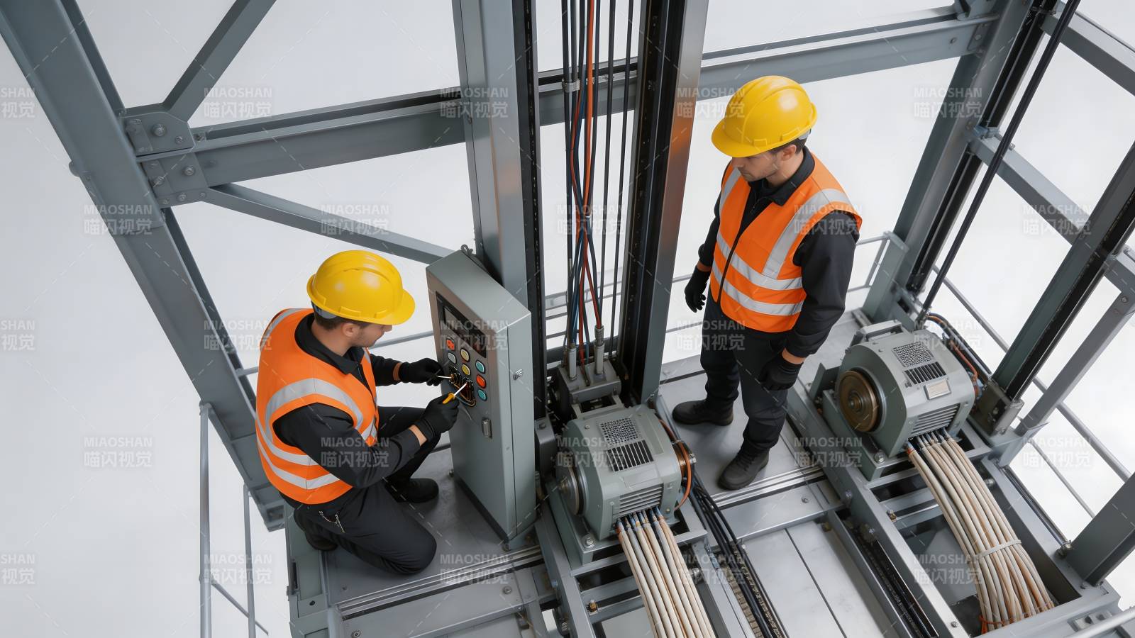 电梯维修现场图片