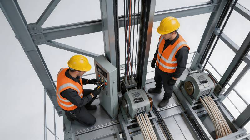 电梯维修现场图片