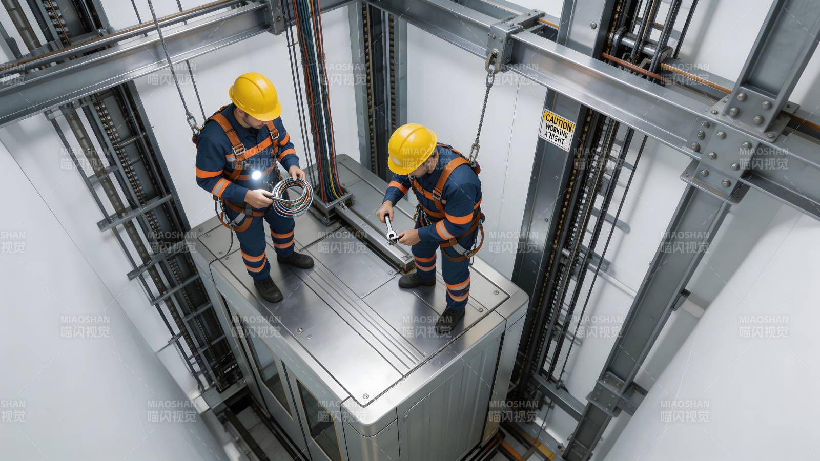 电梯维修现场图片