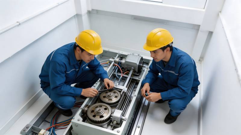 工人检修机械装置图片