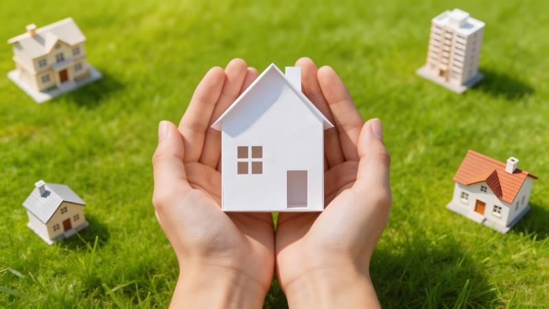 双手托起小屋模型图片