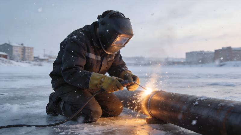 冰上焊接作业图片