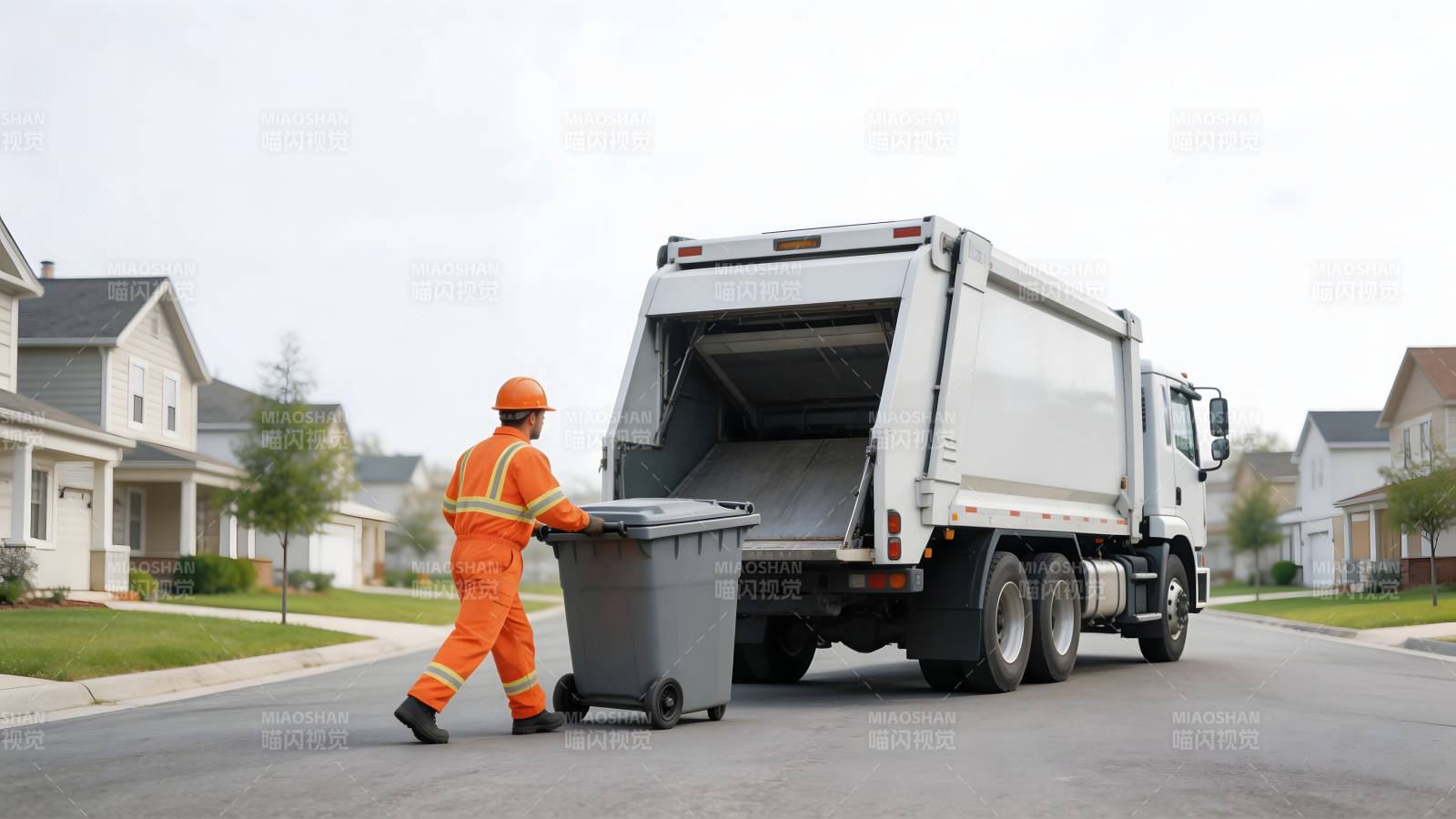 环卫工清运垃圾图片