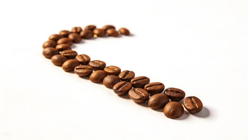 咖啡豆排列成问号图片