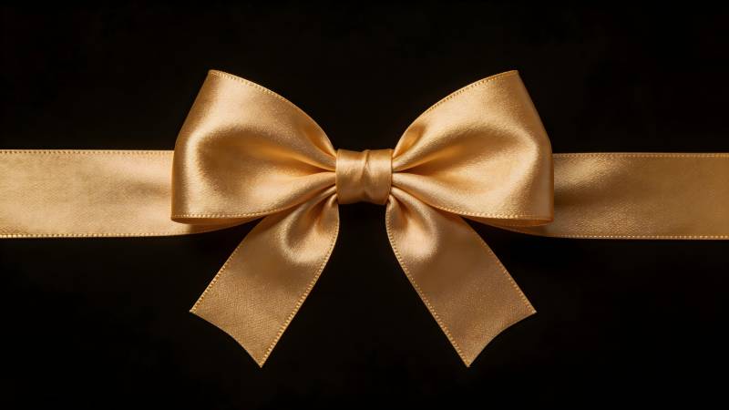 金色丝带蝴蝶结图片