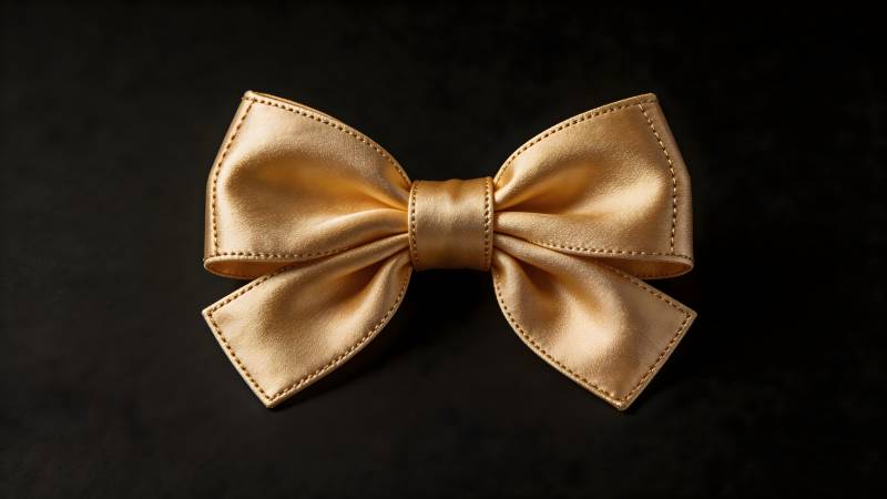 金色丝带蝴蝶结图片