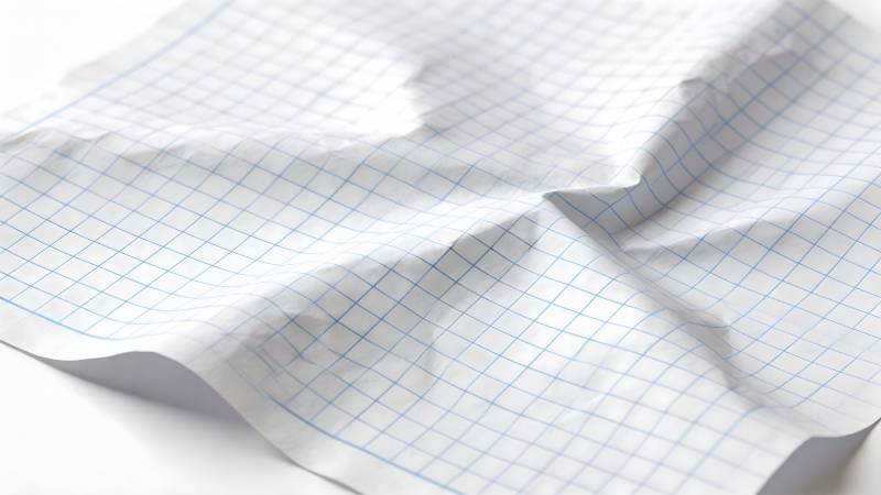 褶皱的方格纸图片
