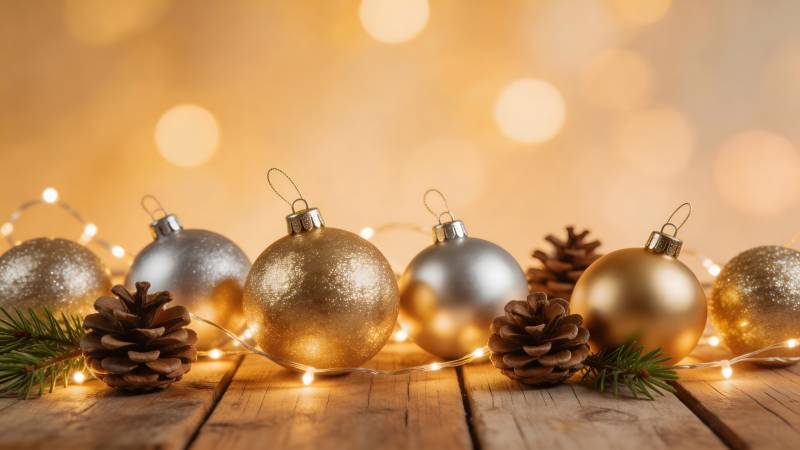 金色圣诞装饰图片