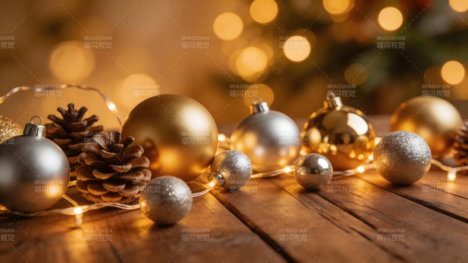 圣诞装饰闪耀温馨图片