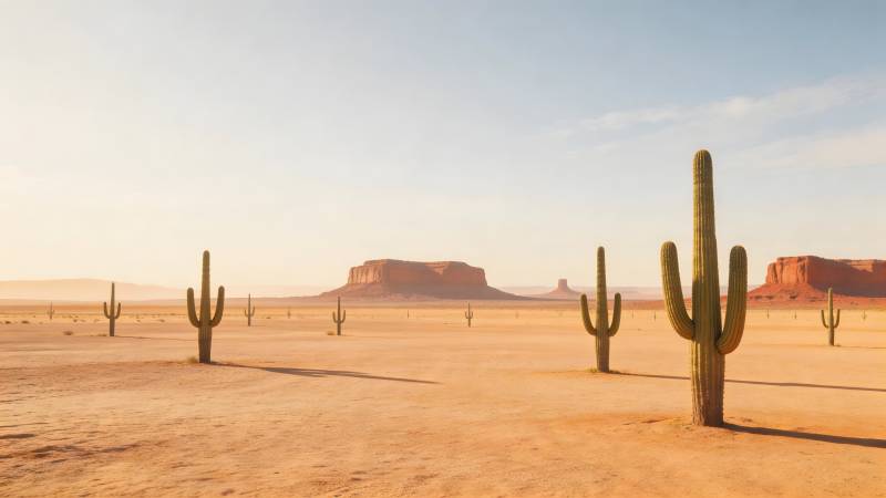 沙漠仙人掌风光图片