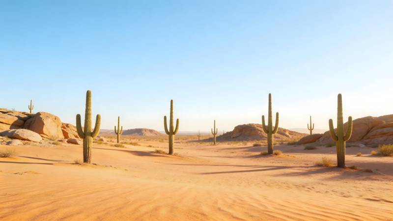 沙漠仙人掌风光图片