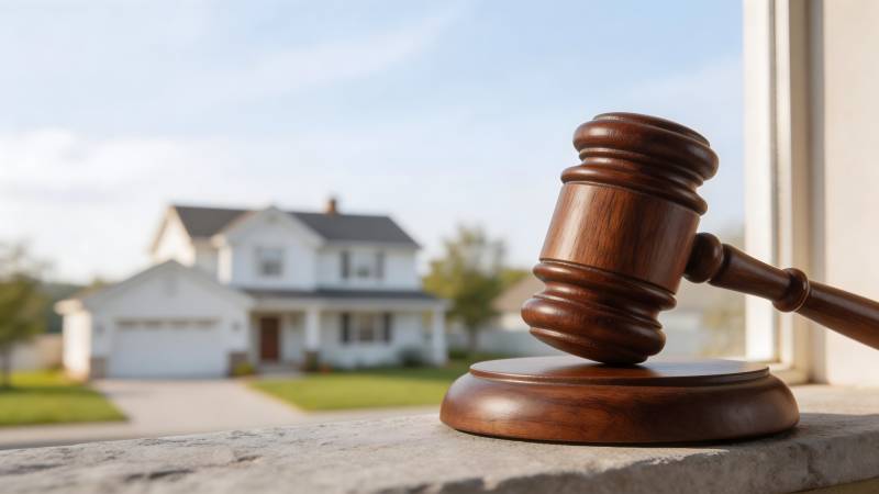 法槌前的房屋图片