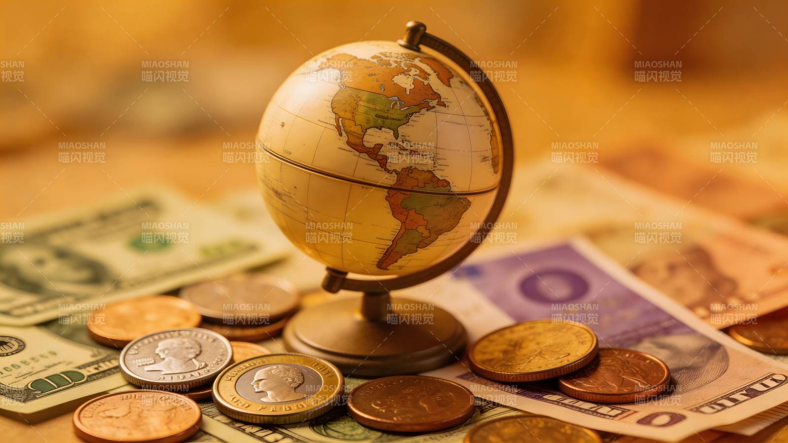 全球货币与地球图片
