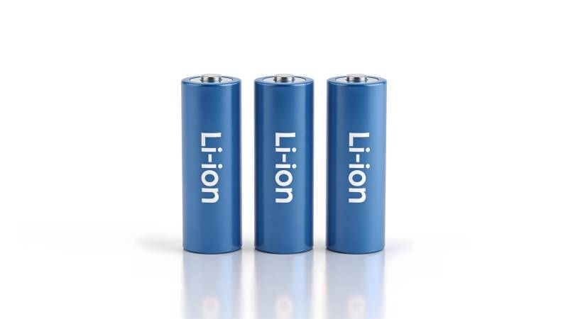 三节蓝色锂离子电池图片