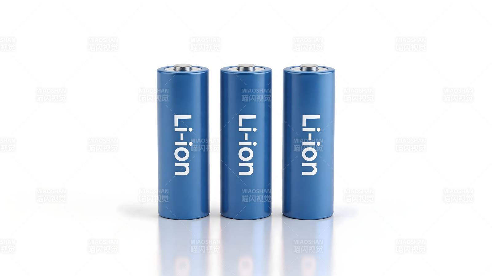 三节蓝色锂离子电池图片