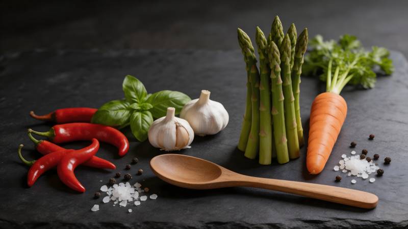 新鲜蔬菜与香料图片