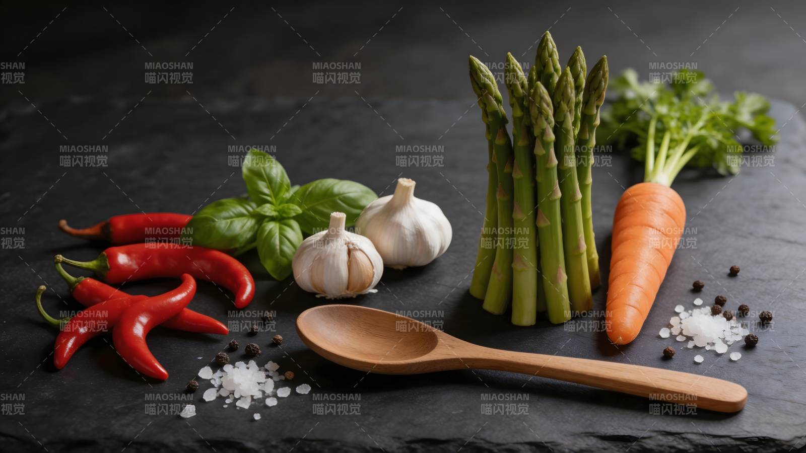 新鲜蔬菜与香料图片