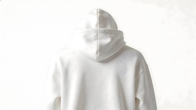 白色连帽衫背面图片
