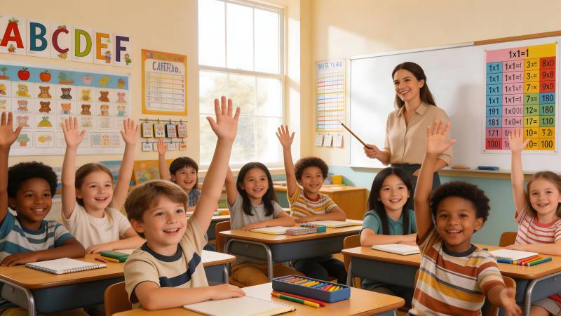 课堂举手抢答图片