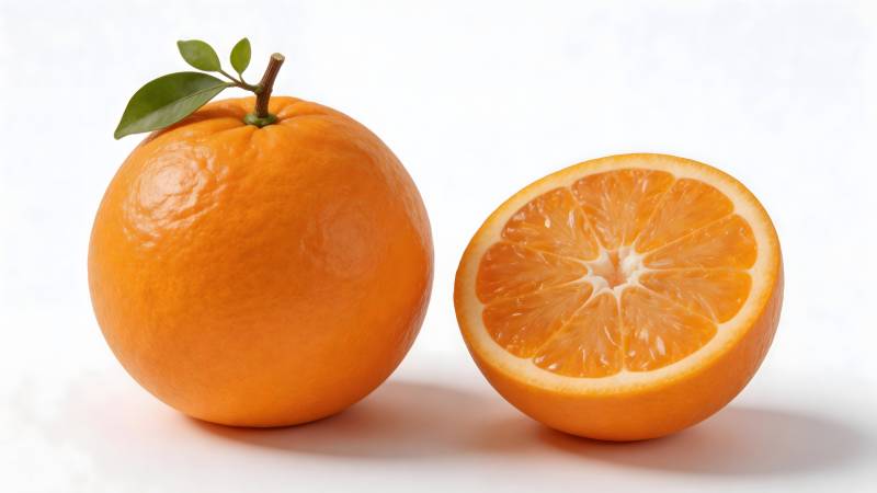 新鲜橙子切半展示图片