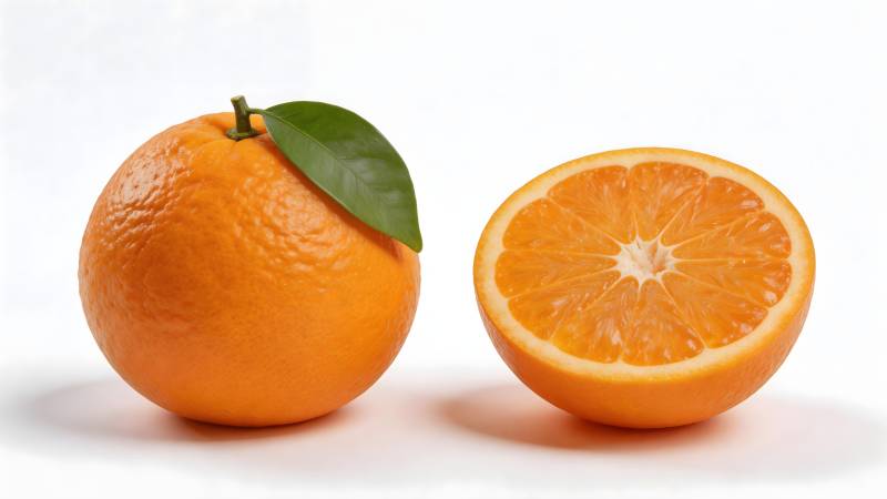 橙子切开一半图片
