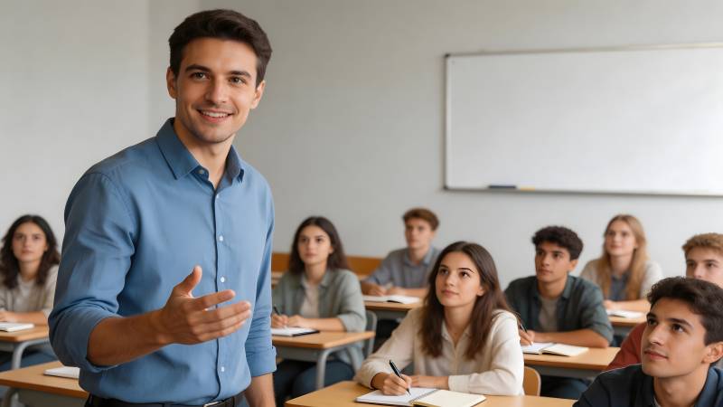 课堂上的微笑讲师图片