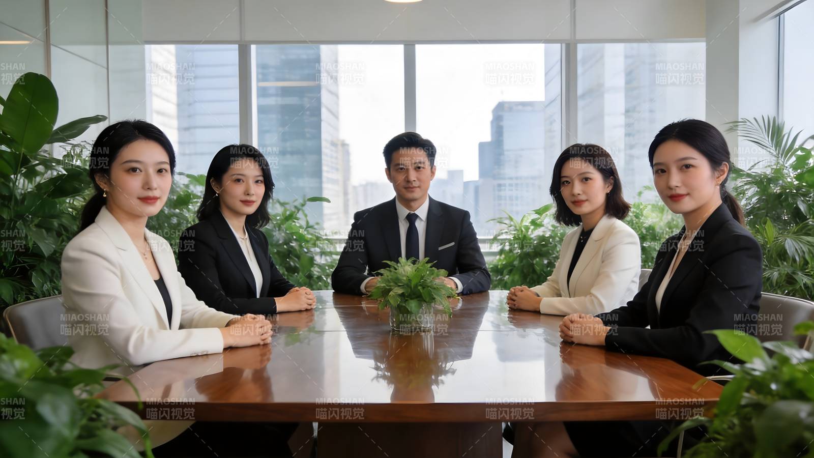 商务团队会议场景图片