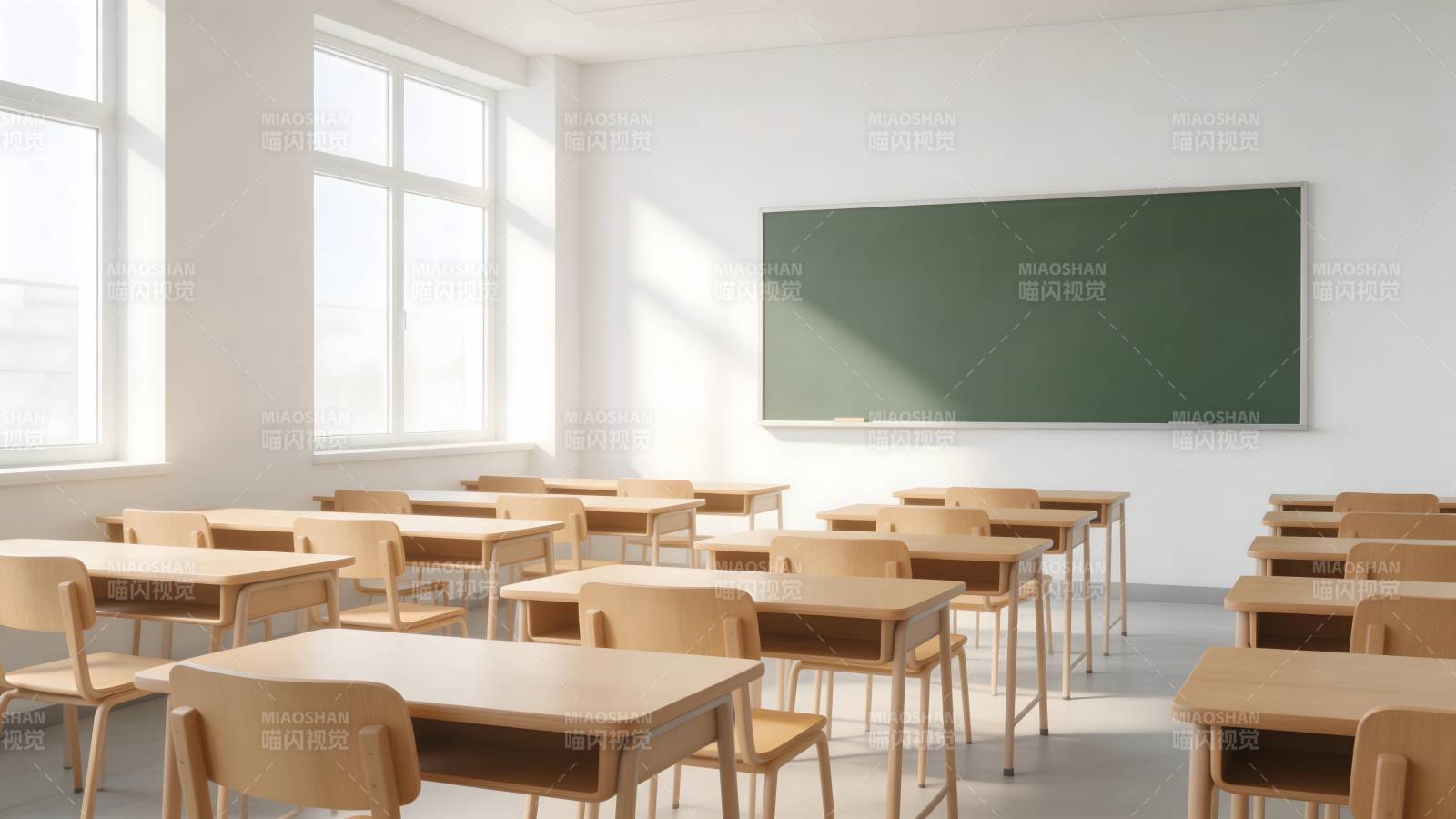 明亮教室静待学子图片