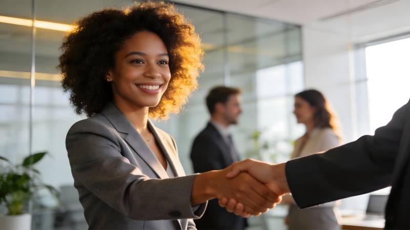 职场握手合作瞬间图片