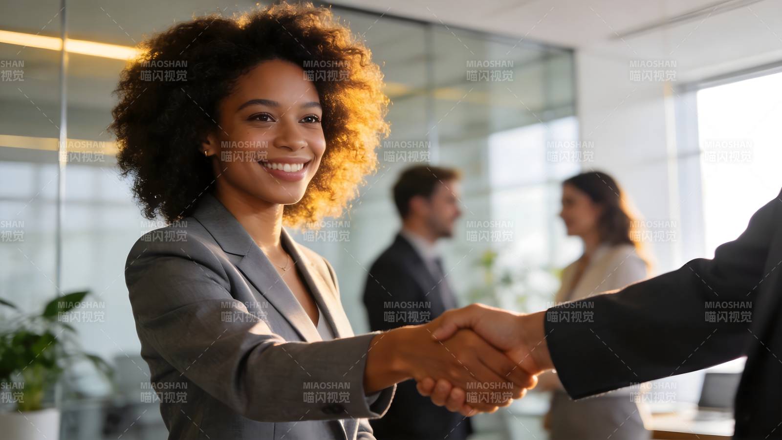 职场握手合作瞬间图片