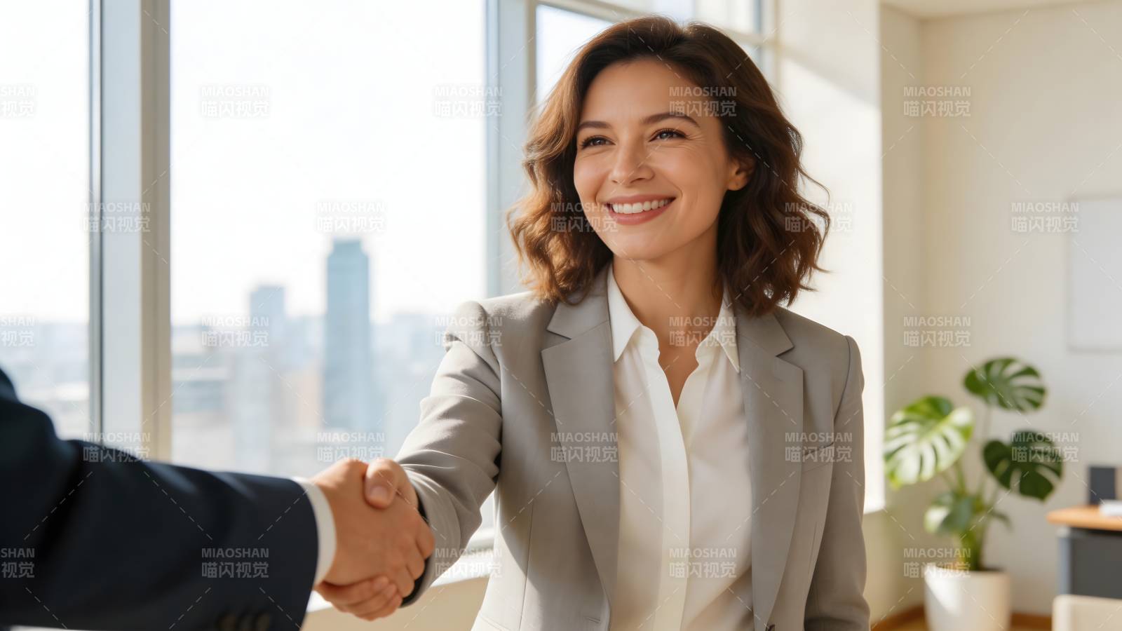 职场握手合作瞬间图片