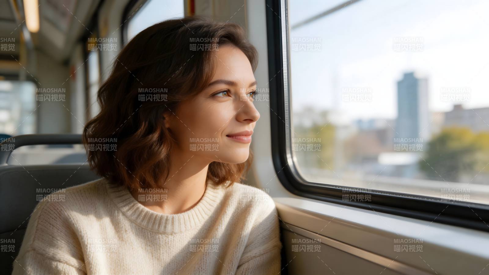 窗边沉思的女子图片