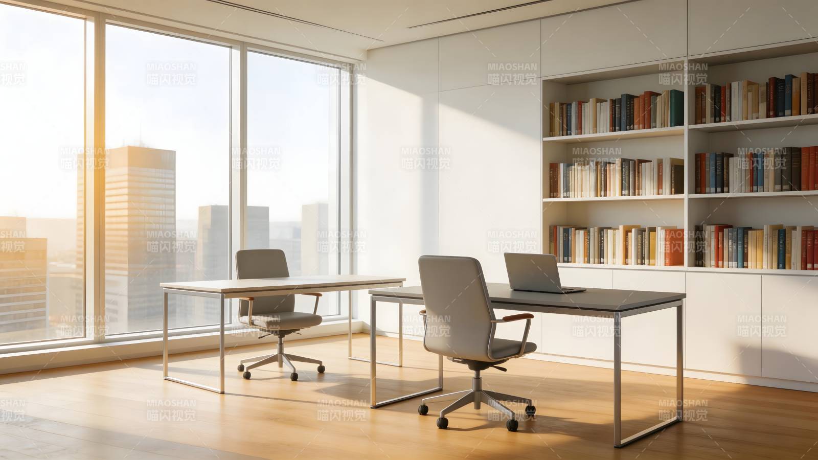 现代办公室书桌图片