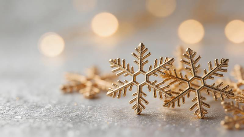 金色雪花装饰图片