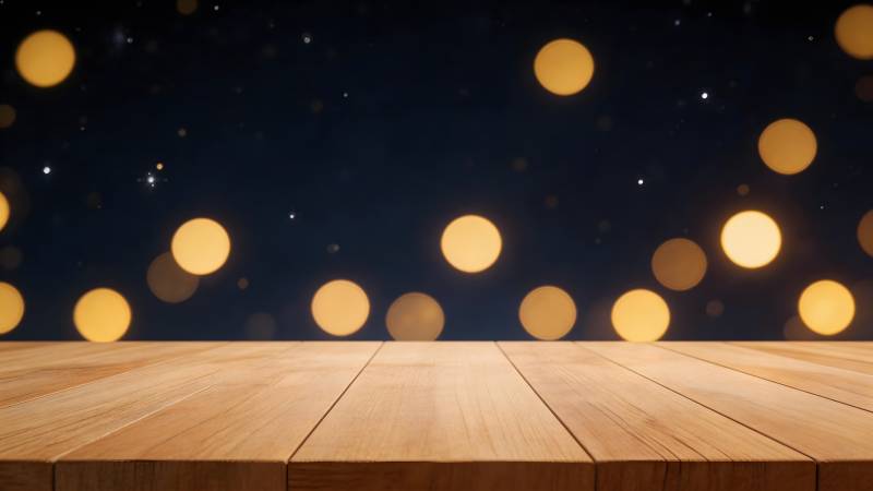 星光下的木桌图片