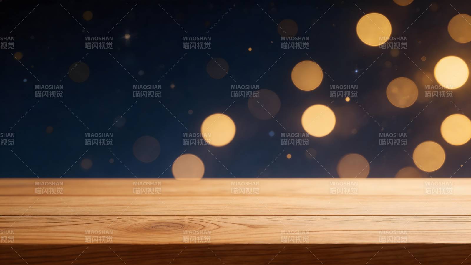 木桌夜景灯光图片