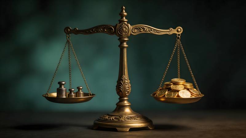 天平称重金币图片