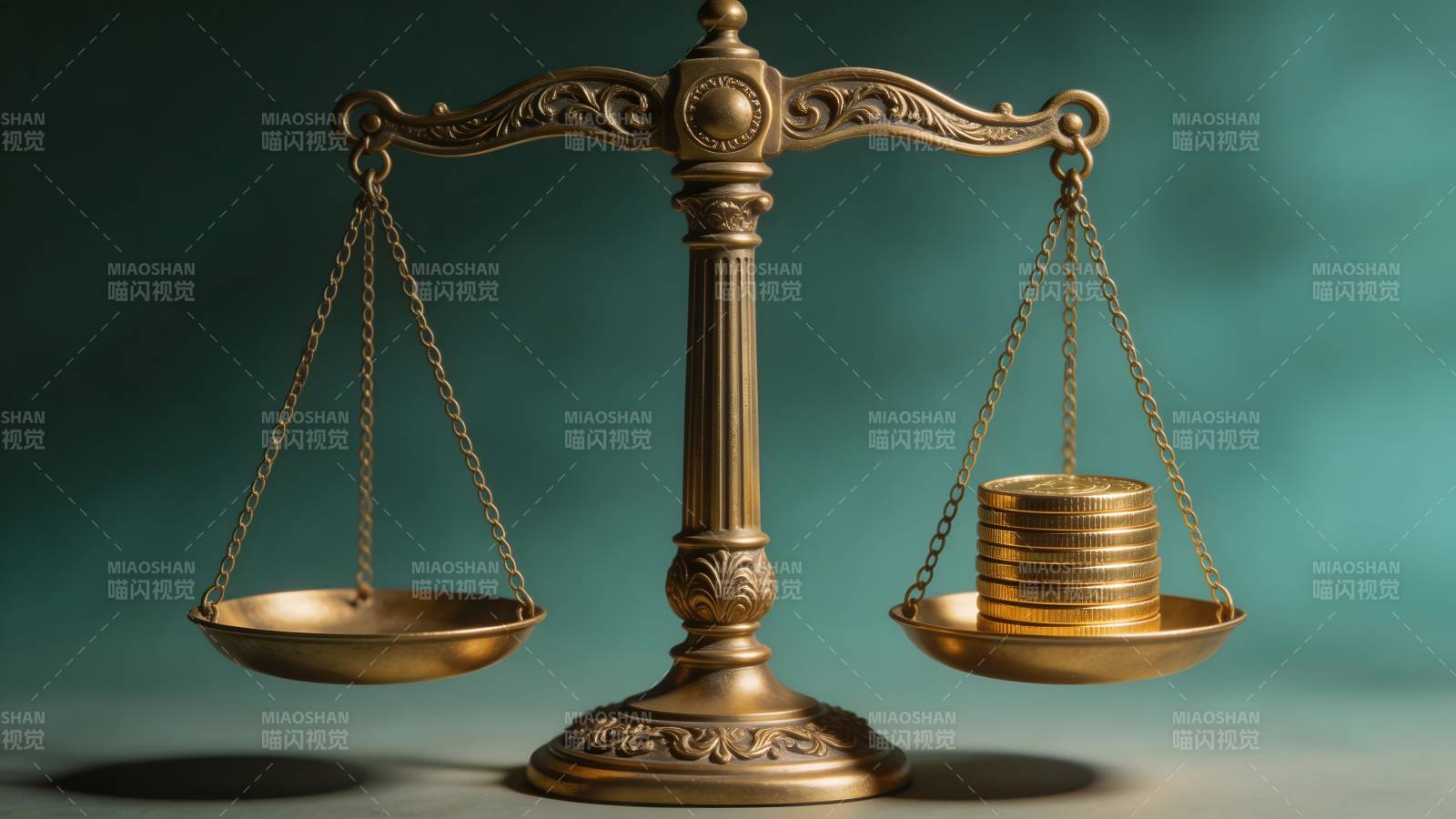 天平与金币图片